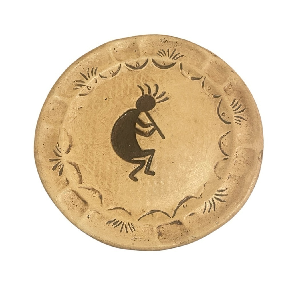 Kokopelli Ceramic Wall Plaque  Hopi Dancers Made in Mexico EUC 8.5"